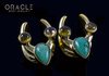 1/2" (12.5mm) Brass Saddles with Chrysoprase and Abalone