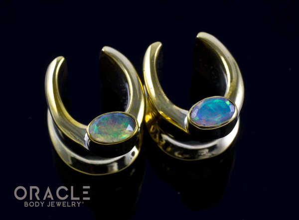 1/2" (12.5mm) Brass Saddles with Faceted Ethiopian Opal