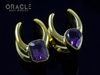 1/2" (12.5mm) Brass Saddles with Faceted Amethyst