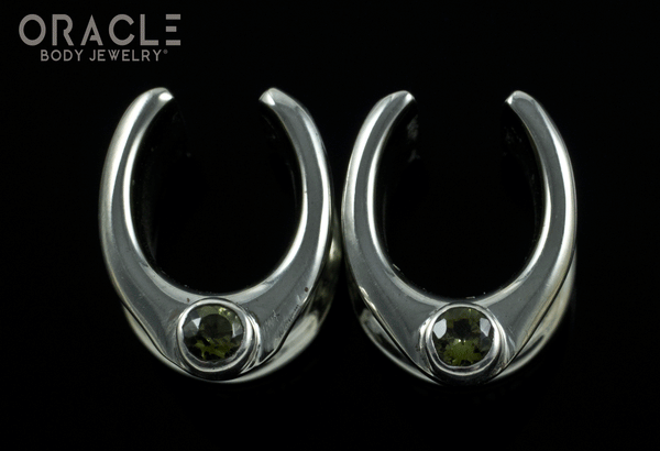 1/2" (12.5mm) White Brass Saddles with Faceted Peridot