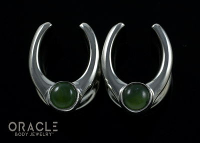 1/2" (12.5mm) White Brass Saddles with Nephrite Jade