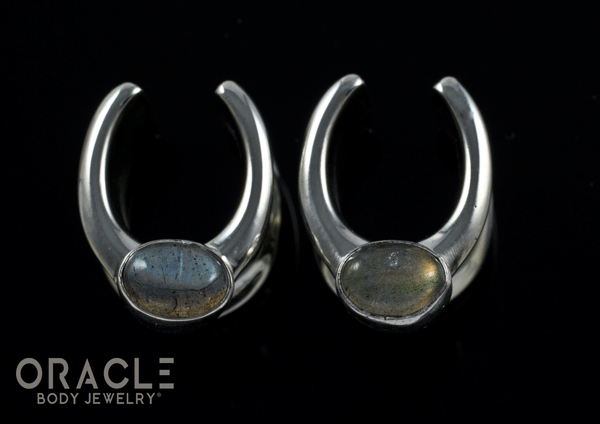 1/2" (12.5mm) White Brass Saddles with Labradorite