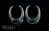 1/2" (12.5mm) White Brass Saddles with Azurite in Malachite
