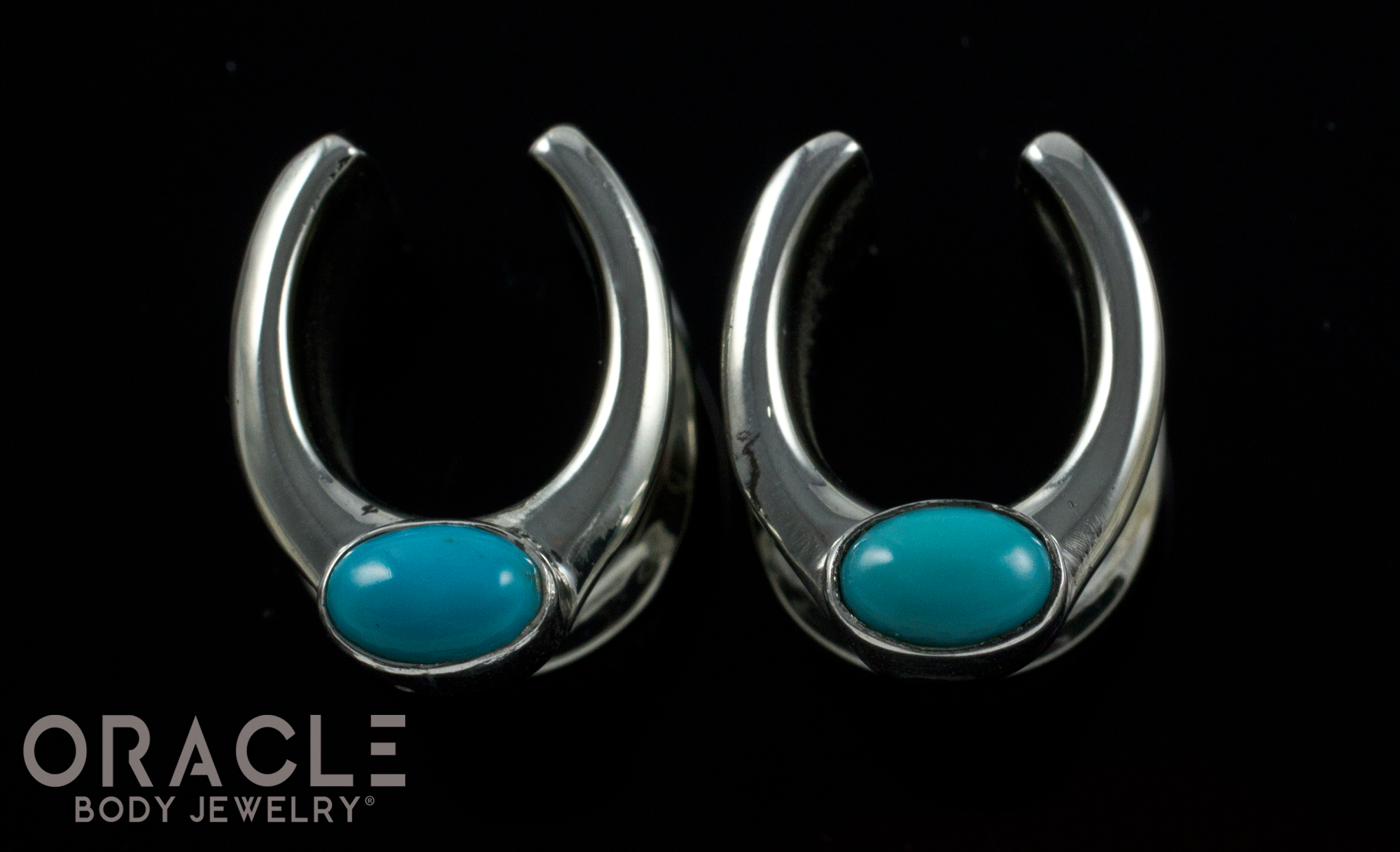 1/2" (12.5mm) White Brass Saddles with Natrural Turquoise