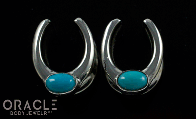 1/2" (12.5mm) White Brass Saddles with Natrural Turquoise
