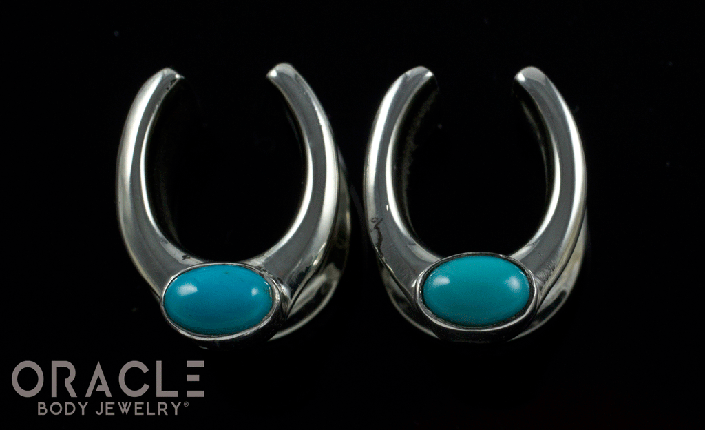 1/2" (12.5mm) White Brass Saddles with Natrural Turquoise