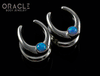 1/2" (12mm) White Brass Saddles with Blue Synthetic Opals