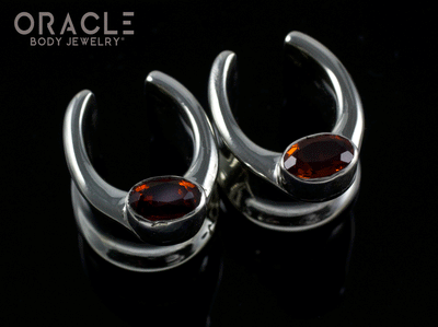 1/2" (12.5mm) White Brass Saddles with Faceted Citrine