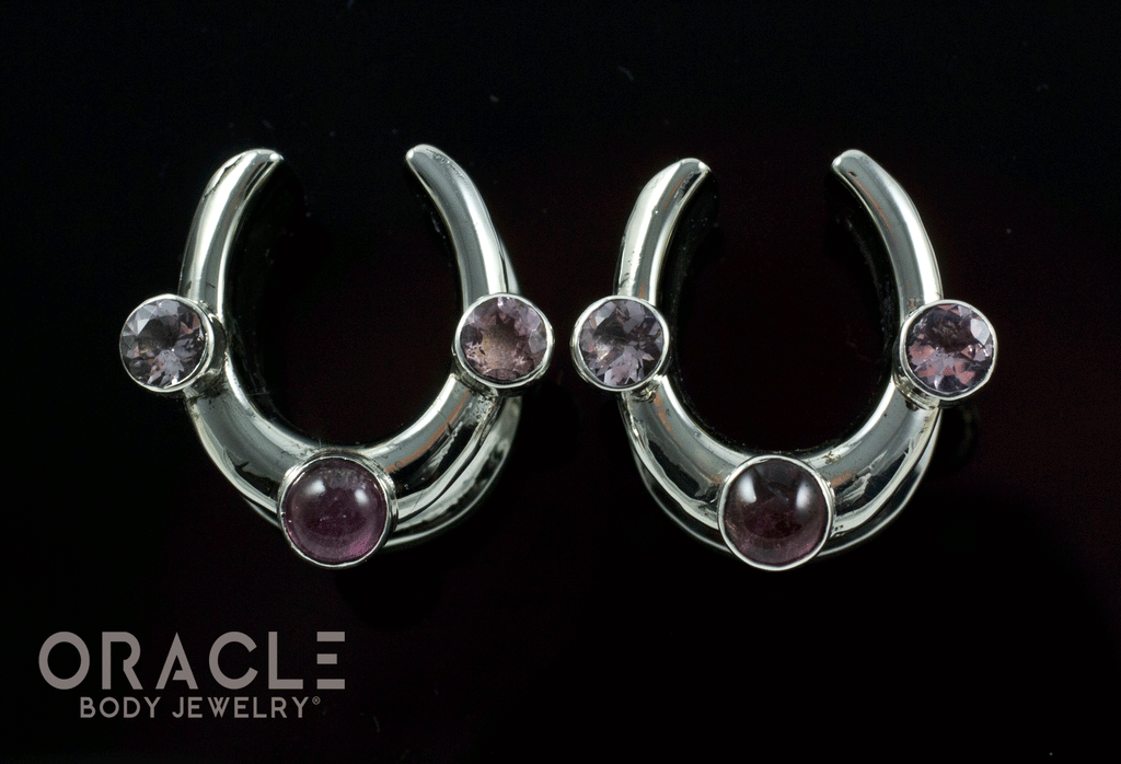 1/2" (12.5mm) White Brass Saddles with Tourmalines