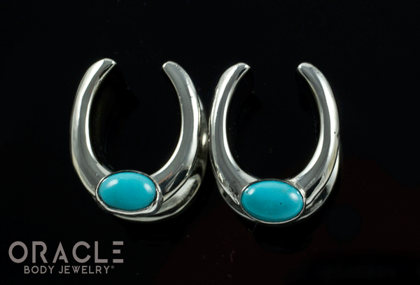 1/2" (12.5mm) White Brass Saddles with Turquoise