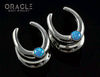 1/2" (12.5mm) White Brass Saddles with Blue Synthetic Opals