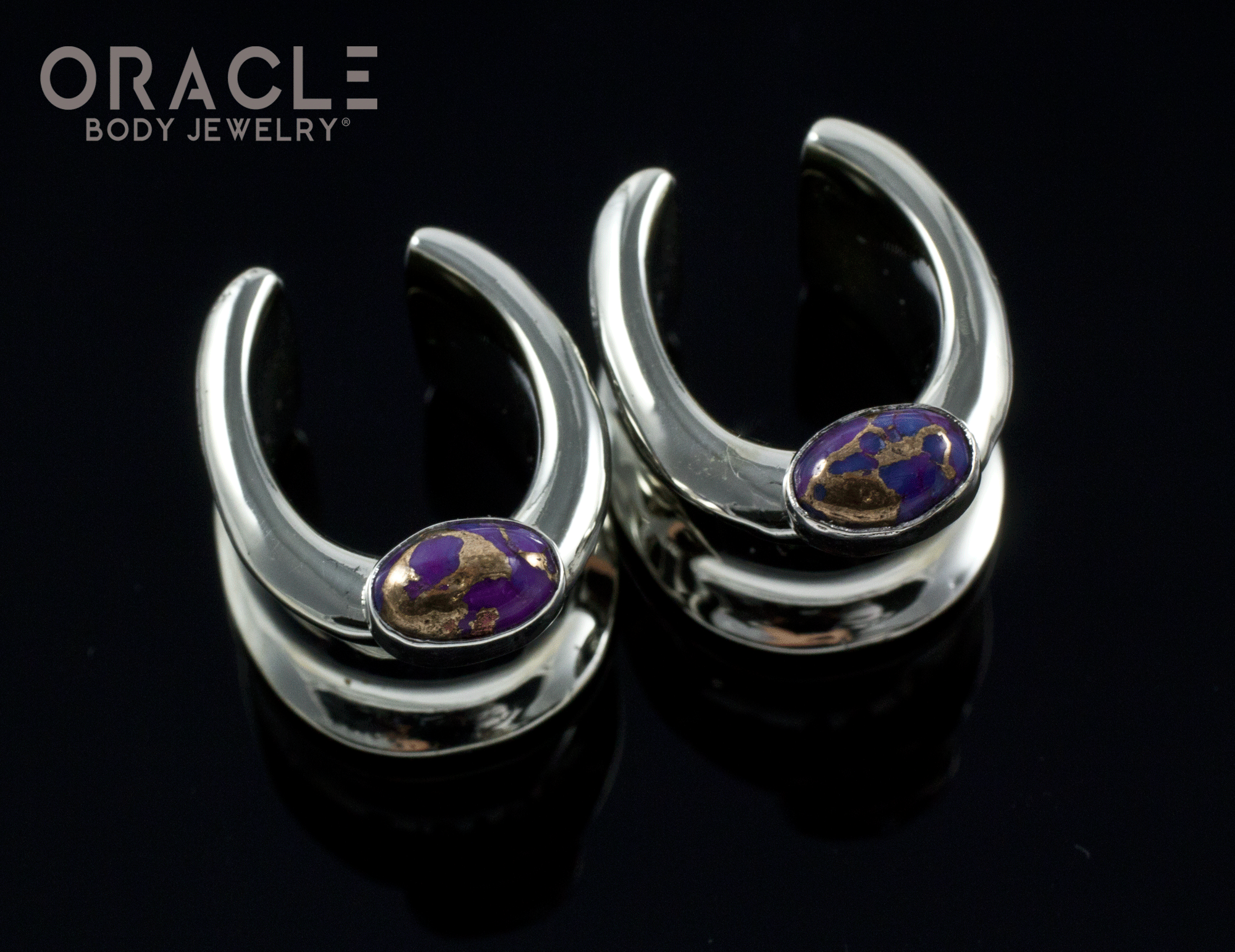 1/2" (12.5mm) White Brass Saddles with Copper Purple Turquoise
