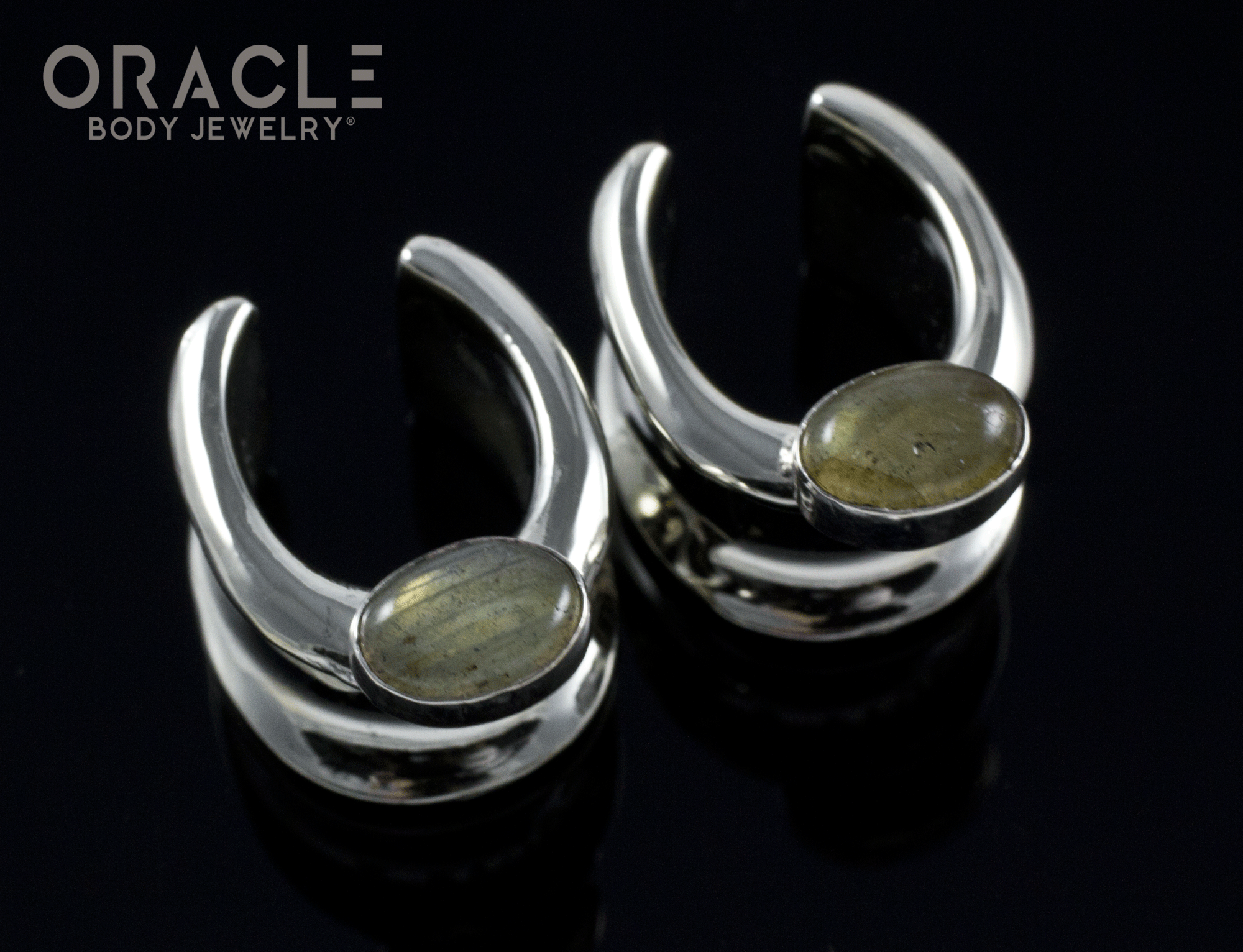 1/2" (12.5mm) White Brass Saddles with Labradorite