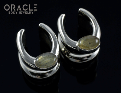 1/2" (12.5mm) White Brass Saddles with Labradorite