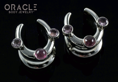 1/2" (12.5mm) White Brass Saddles with Tourmalines
