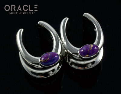 1/2" (12.5mm) White Brass Saddles with Copper Purple Turquoise
