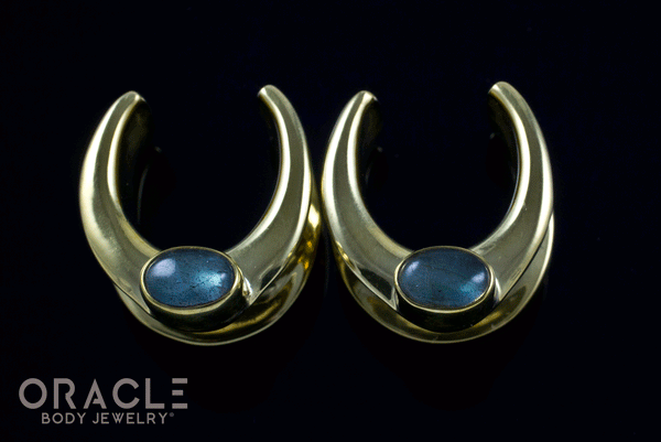 5/8" (16mm) Brass Saddles with Labradorite