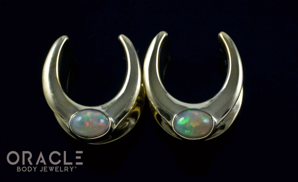 5/8" (16mm) Brass Saddles with Ethiopian Opals