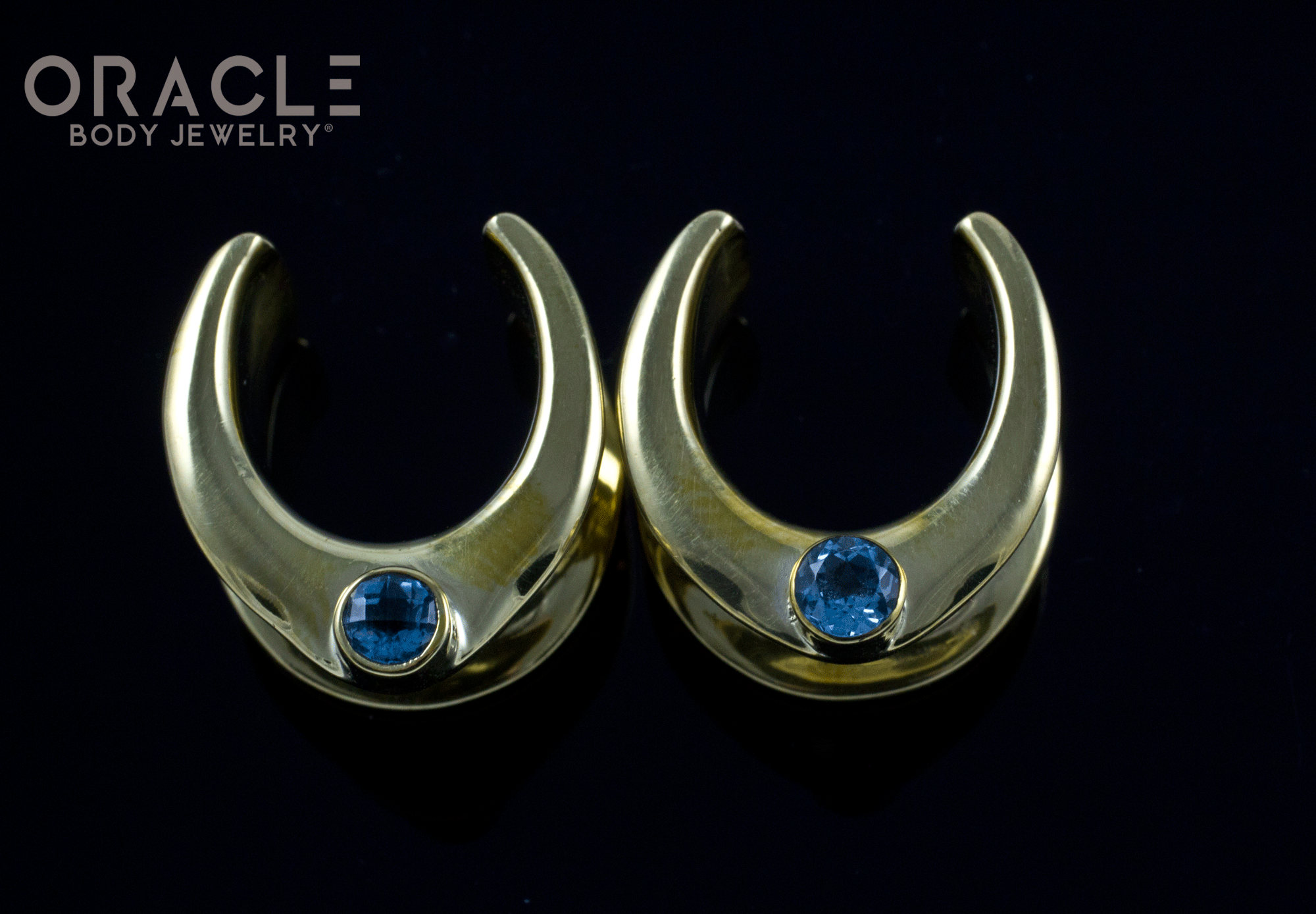 5/8" (16mm) Brass Saddles with Swiss Topaz