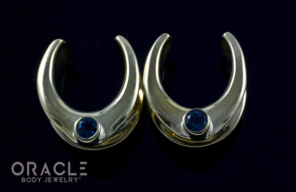 5/8" Brass Saddles with London Blue Topaz