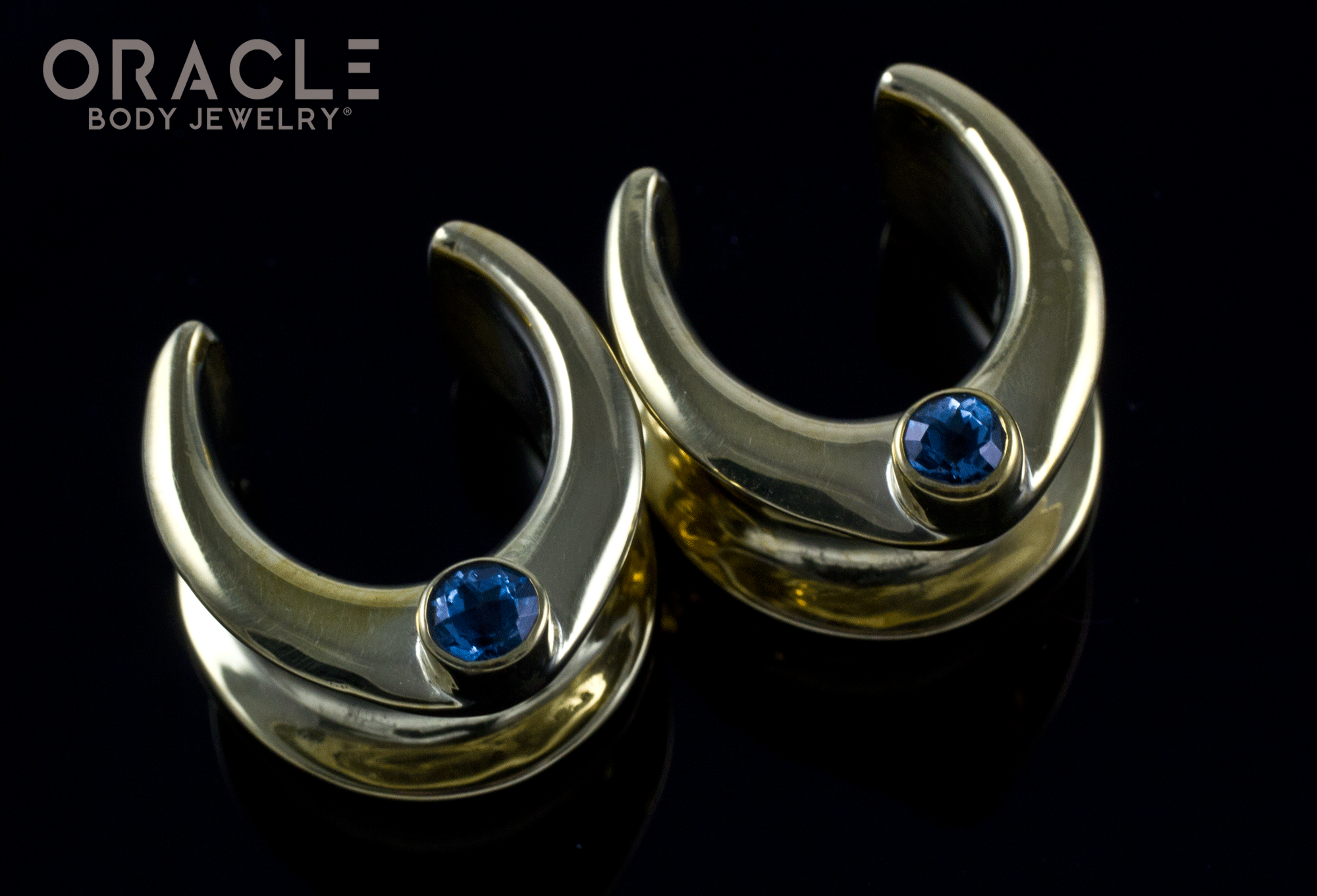 5/8" (16mm) Brass Saddles with Swiss Topaz