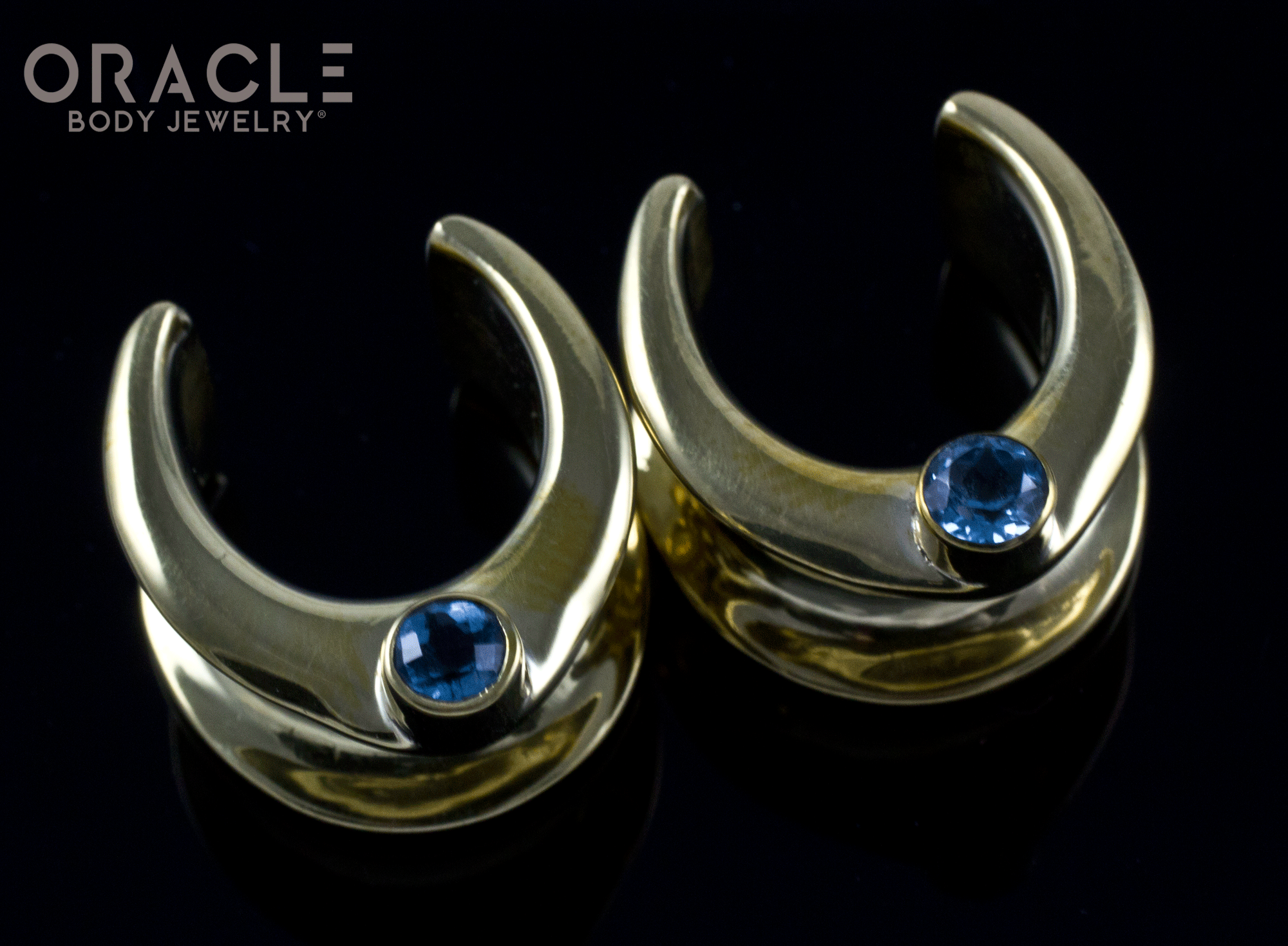 5/8" (16mm) Brass Saddles with Swiss Topaz