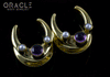 5/8" (16mm) Brass Saddles with Amethyst and Pearls