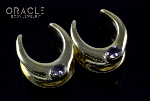 5/8" (16mm) Brass Saddles with Tourmalines
