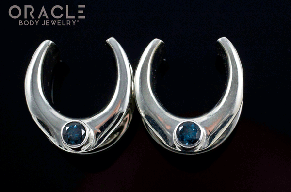 5/8" (16mm) White Brass Saddles with London Blue Topaz