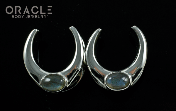 5/8" (16mm) White Brass Saddles with Labradorite