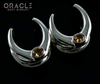5/8" (16mm) White Brass Saddles with Faceted Citrine