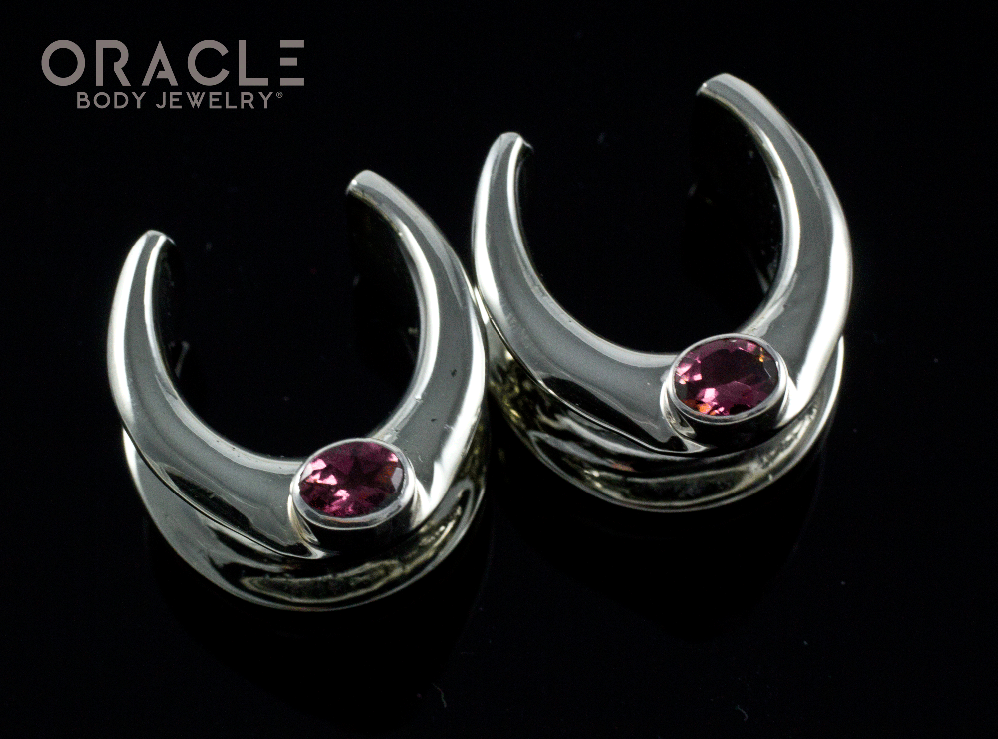 5/8" (16mm) White Brass Saddles with Faceted Tourmaline