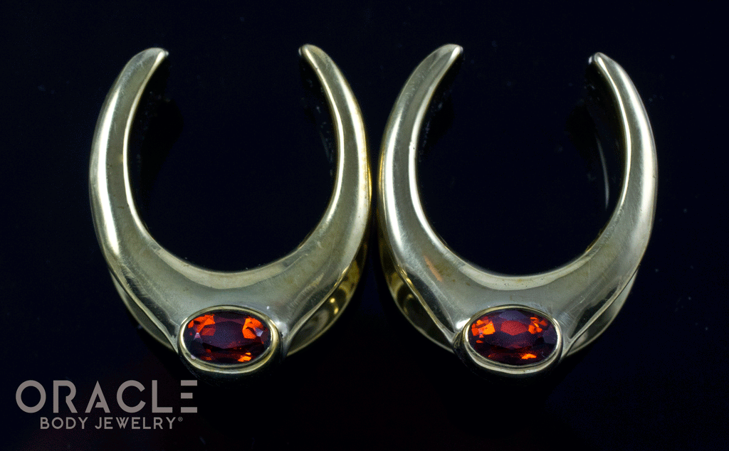 3/4" (19mm) Brass Saddles with Faceted Citrine