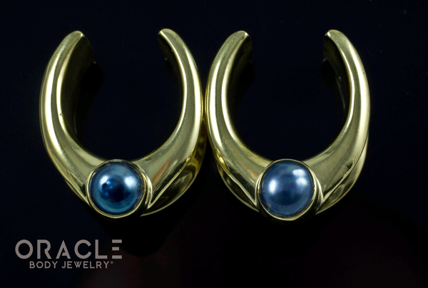 3/4" (19mm) Brass Saddles with Black Pearls