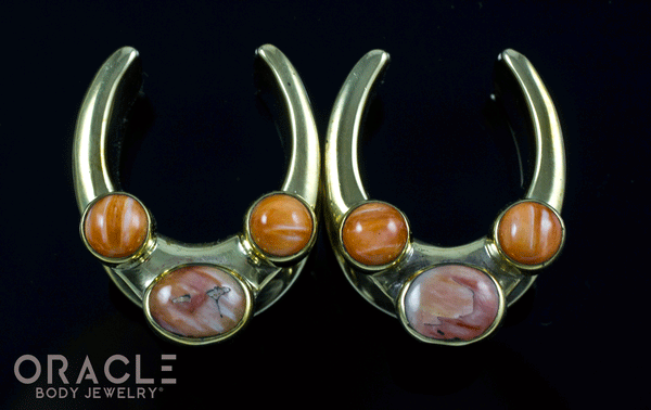 3/4" (19mm) Brass Saddles with Spiny Oyster Shell