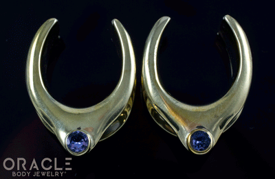 3/4" (19mm) Brass Saddles with London Blue Topaz