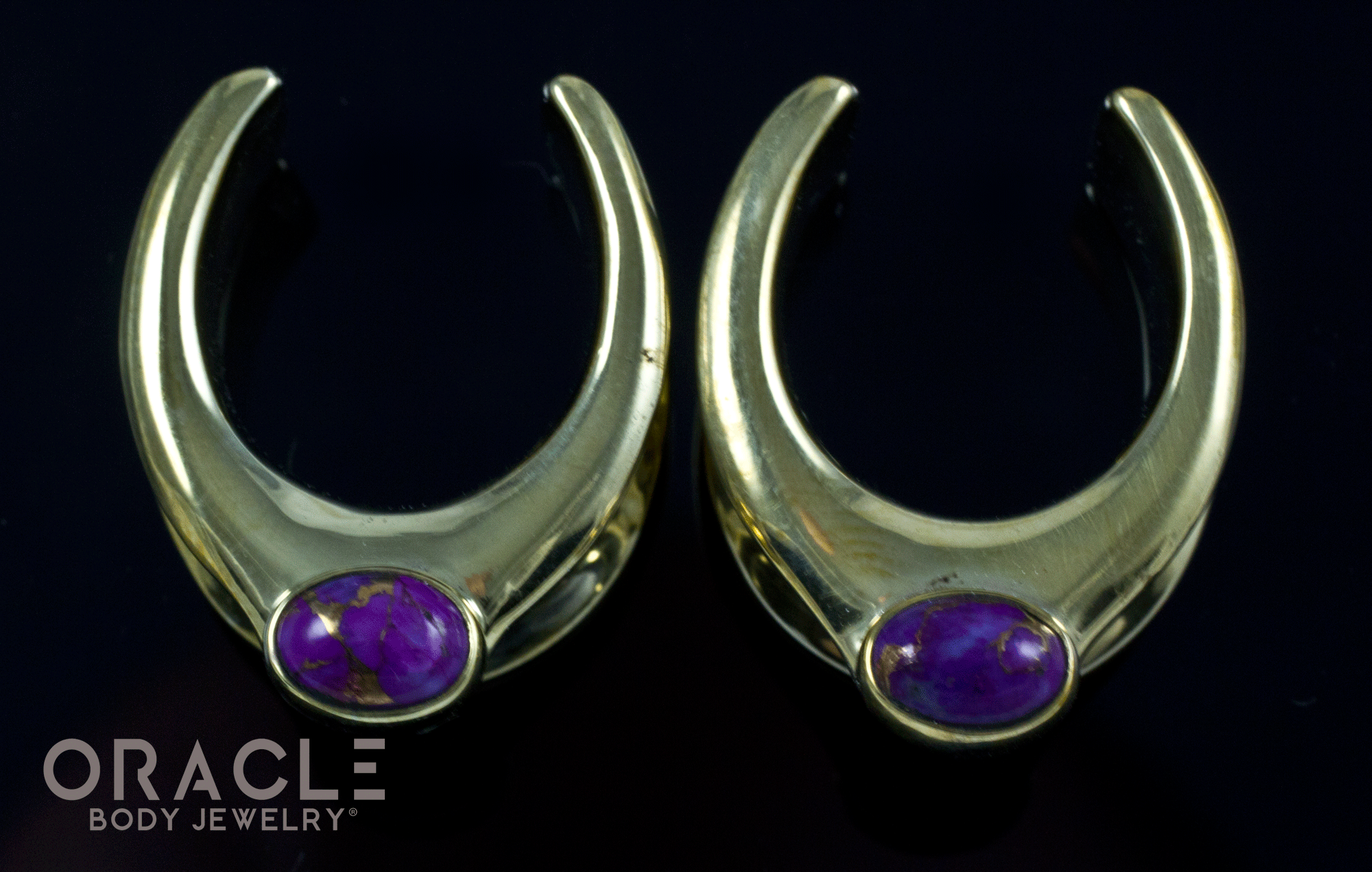 3/4" (19mm) Brass Saddles with Copper Purple Turquoise