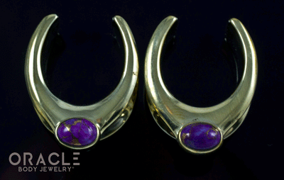3/4" (19mm) Brass Saddles with Copper Purple Turquoise