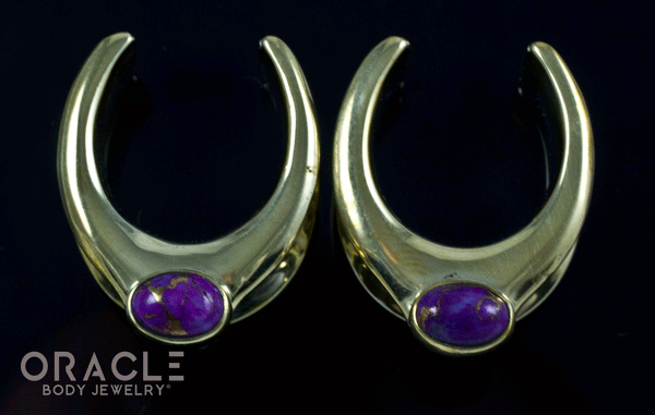 3/4" (19mm) Brass Saddles with Copper Purple Turquoise