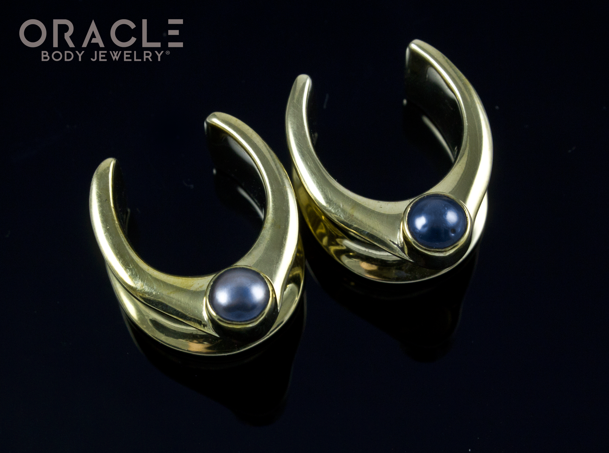 3/4" (19mm) Brass Saddles with Black Pearls
