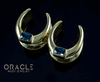 3/4" (19mm) Brass Saddles with London Blue Topaz