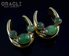 3/4" (19mm) Brass Saddles with Nephrite Jade