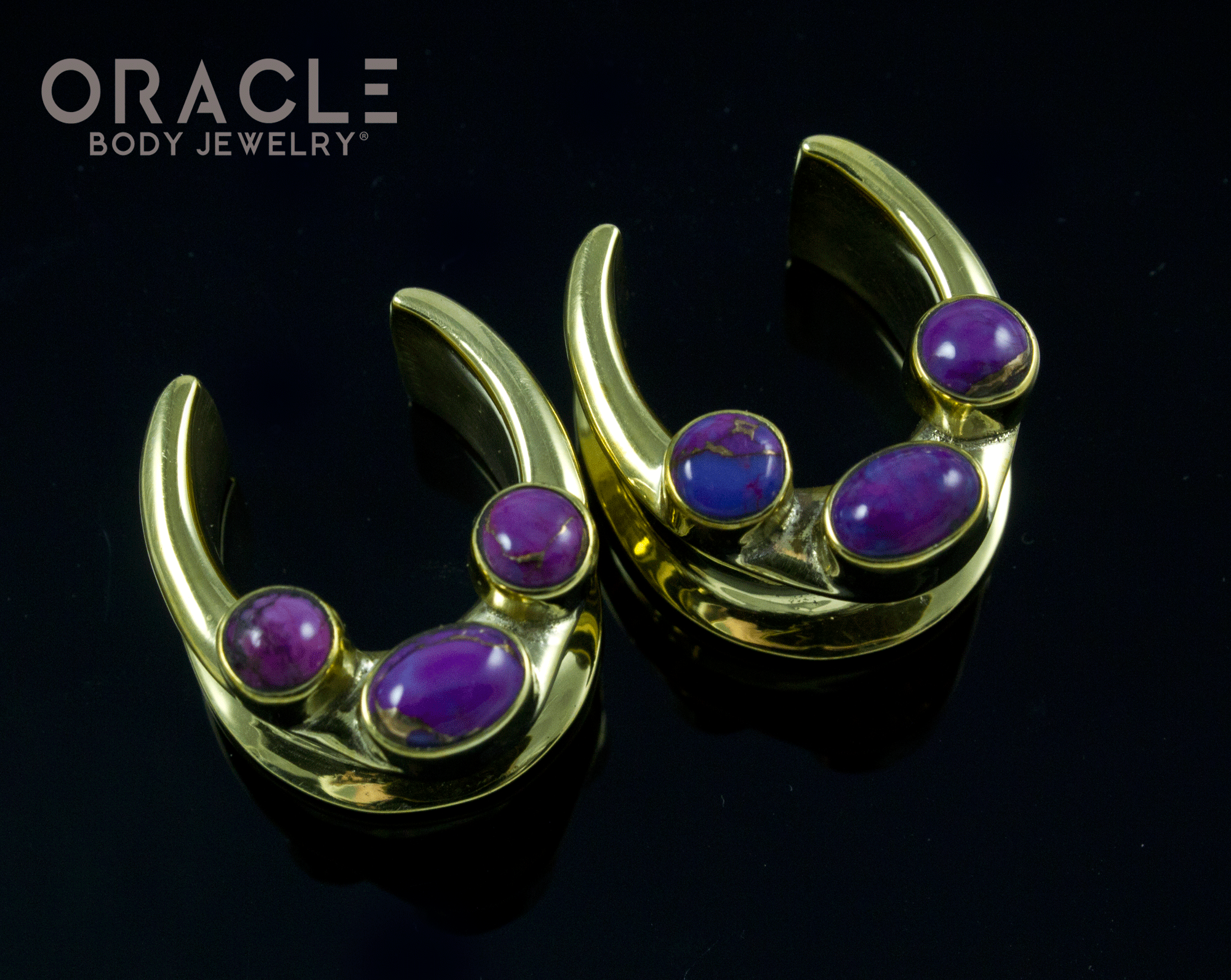 3/4" (19mm) Brass Saddles with Copper Purple Turquoise