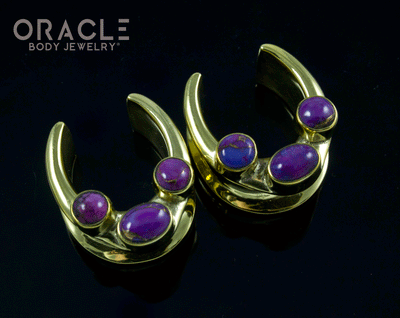 3/4" (19mm) Brass Saddles with Copper Purple Turquoise