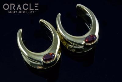 3/4" (19mm) Brass Saddles with Faceted Citrine