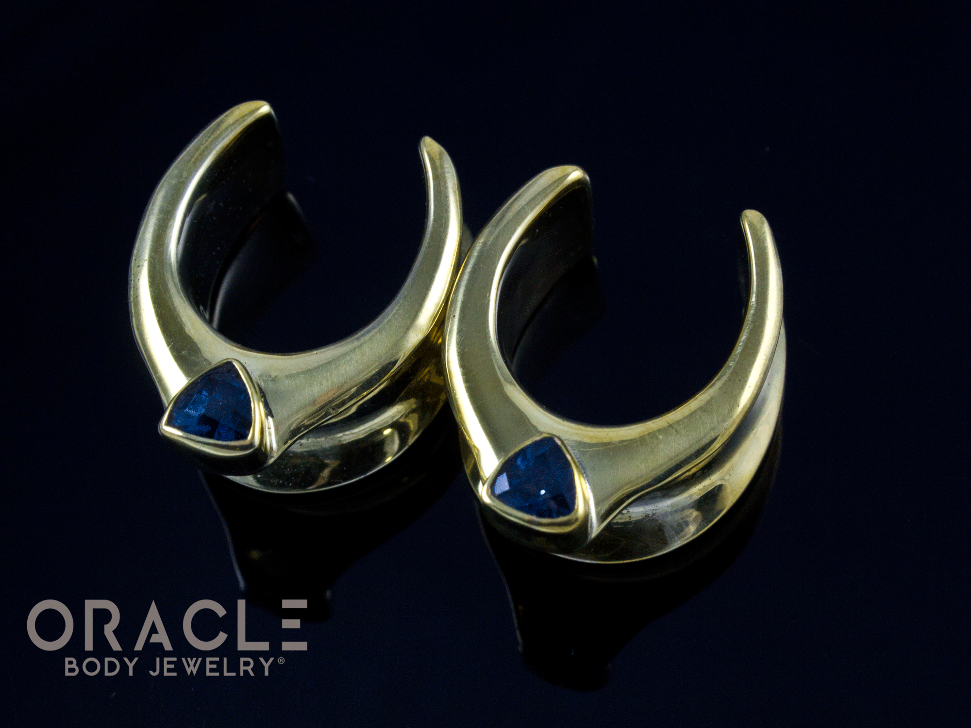 3/4" (19mm) Brass Saddles with London Blue Topaz