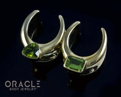 3/4" (19mm) Brass Saddles with Peridot