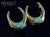 3/4" (19mm) Brass Saddles with Natural Turquoise