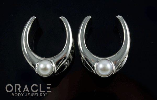 3/4" (19mm) White Brass Saddles with Pearls