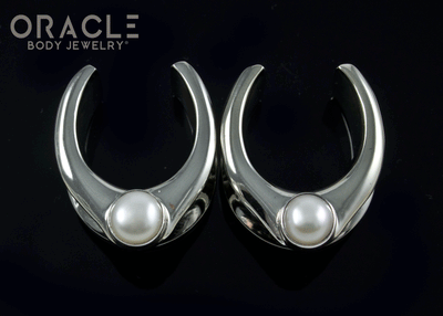 3/4" (19mm) White Brass Saddles with Pearls